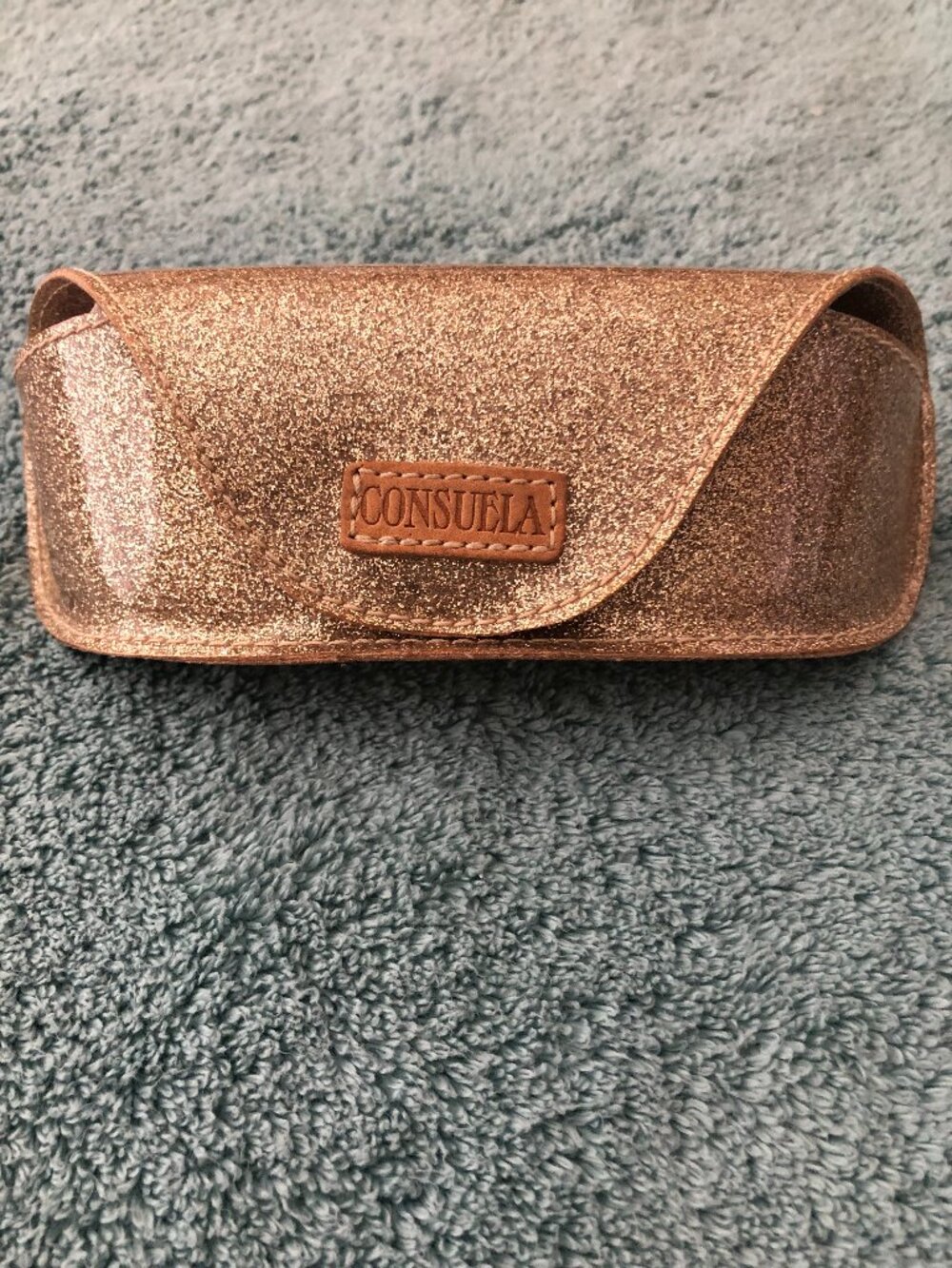 Consuela Eyeglass/Sunglass Case Gold Glitter NWT